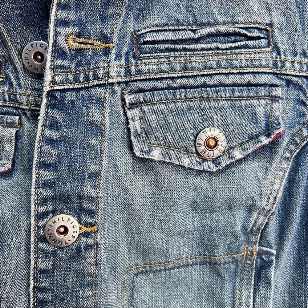 Tommy Hilfiger Denim Trucker Jacket Size Medium 100% Cotton - Picture 5 of 16